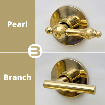Unlacquered Brass Wall-Mount Faucet with Lever handles