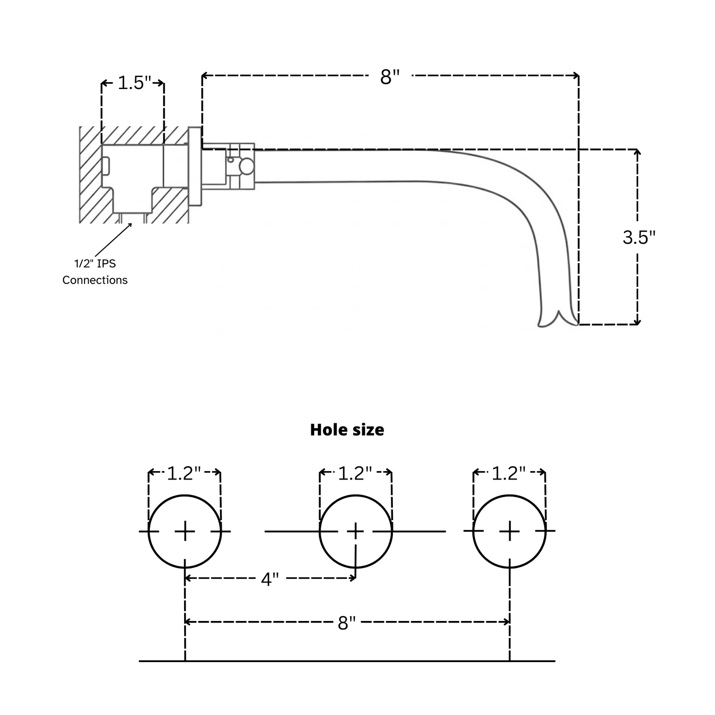 Unlacquered Brass Wall-Mount Sink Faucet with Cross handles