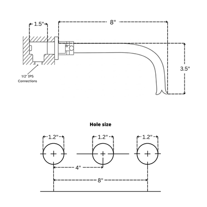 Unlacquered Brass Wall-Mount Sink Faucet with Cross handles