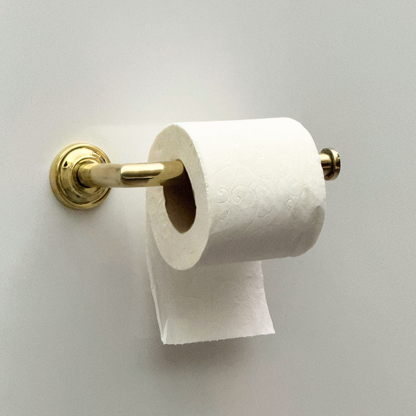 Unlacquered Brass Wall Mount Toilet Paper Holder, Solid Brass Toilet Roll Holder