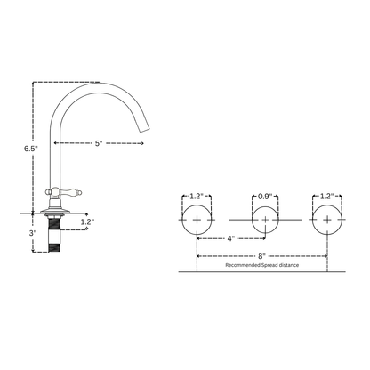 Unlacquered Brass Widespread Bathroom Sink Faucet With Lever Handles