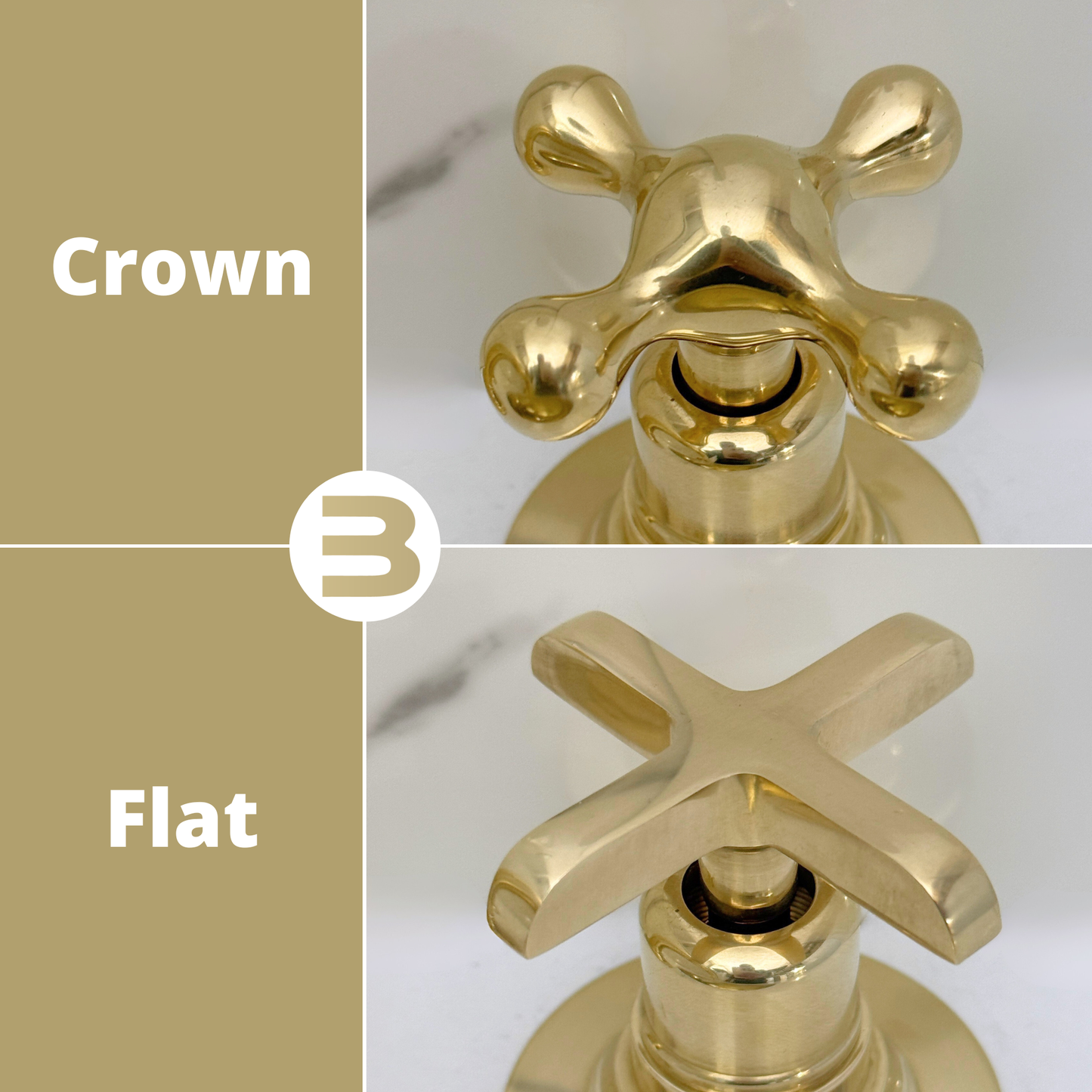 Unlacquered Brass Widespread Bathroom Faucet With Cross Handles