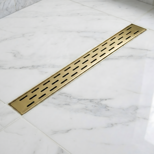Unlacquered Solid Brass Linear Shower Drain