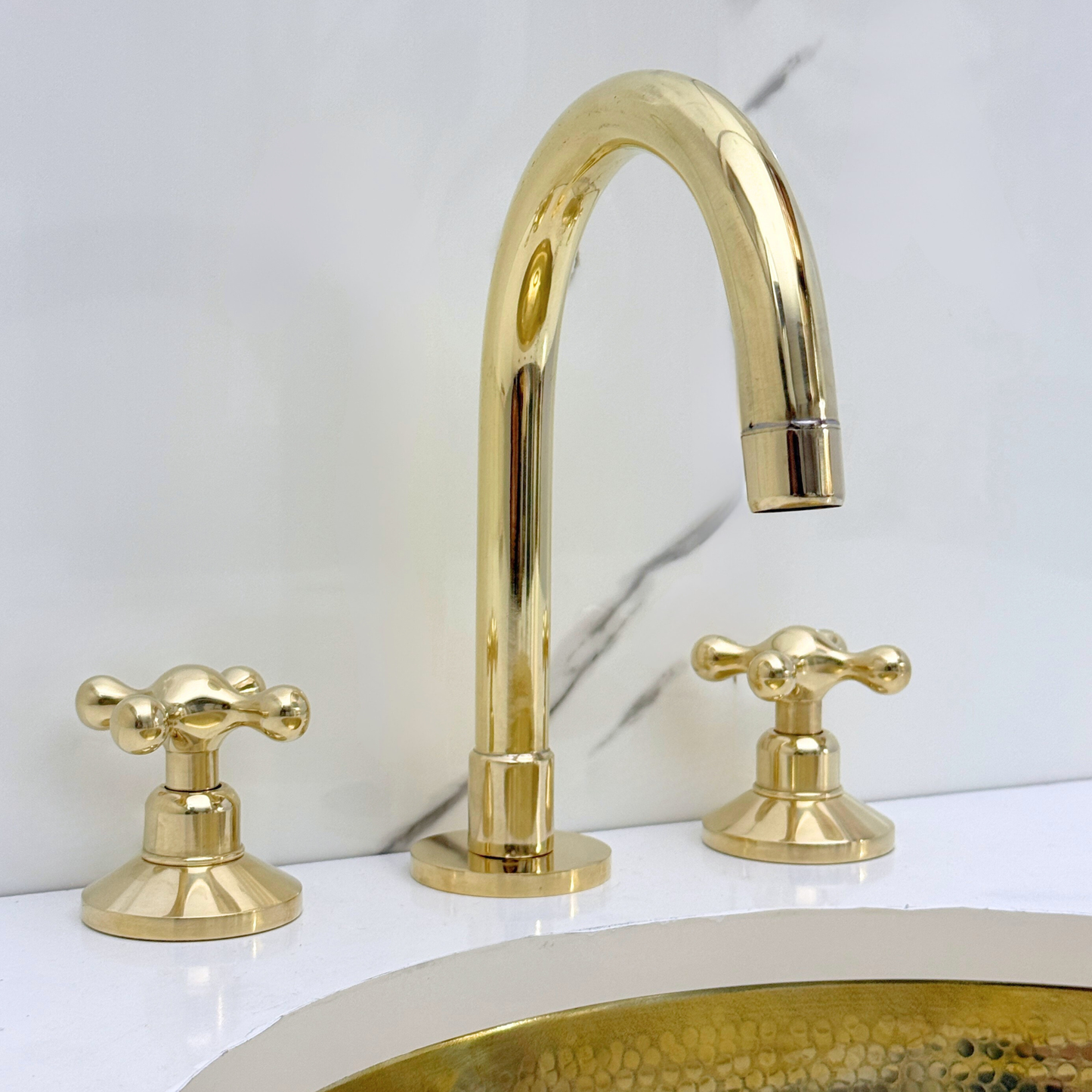 Dome - Unlacquered Brass Widespread Bathroom Faucet