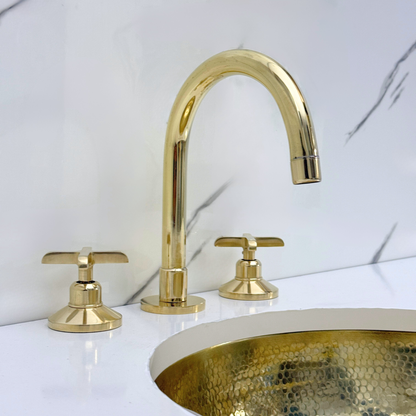 Dome - Unlacquered Brass Widespread Bathroom Faucet