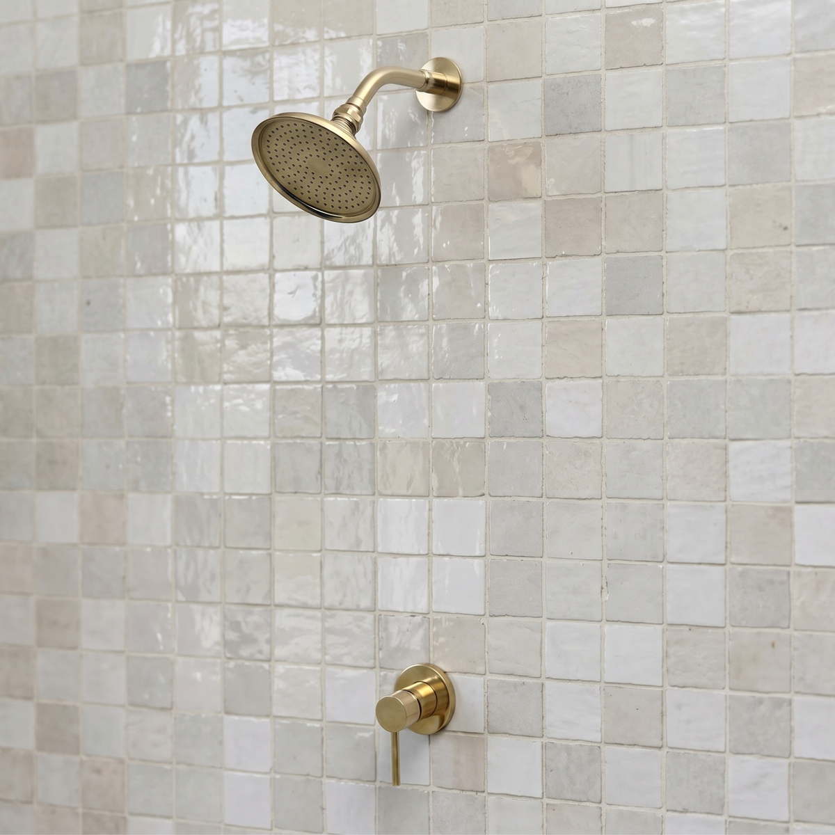 Unlacquered Brass Dome Shower System with Short arm & Adjustable Head
