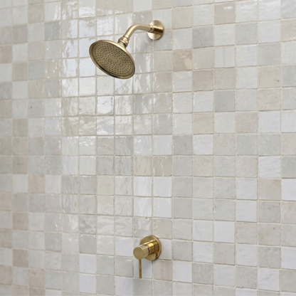 Unlacquered Brass Dome Shower System with Short arm & Adjustable Head
