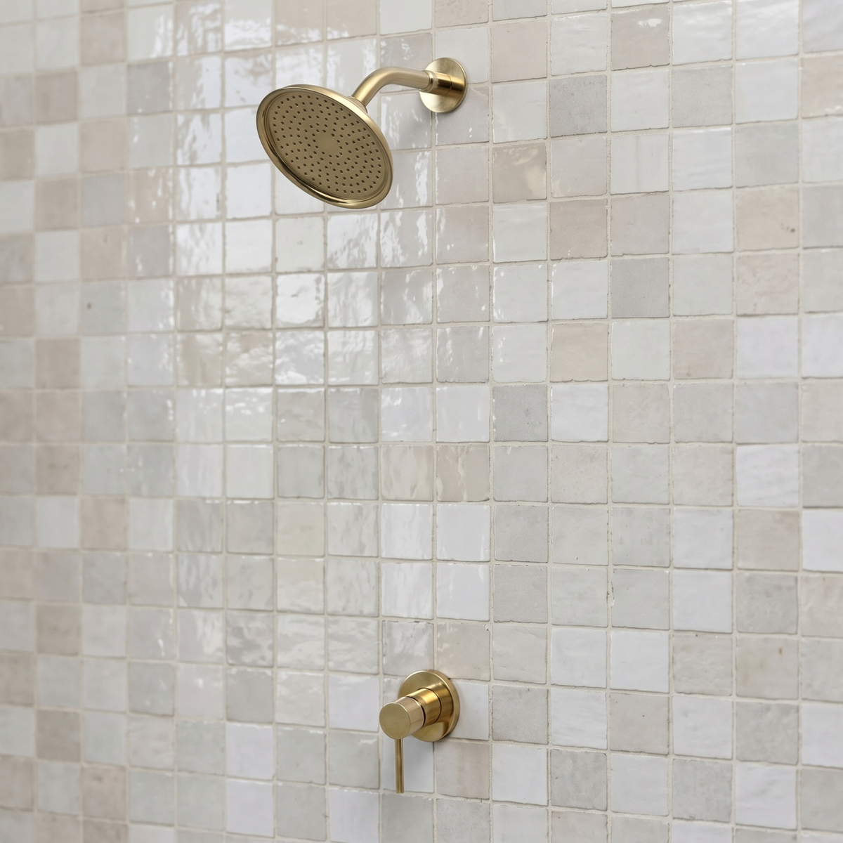 Unlacquered Brass Dome Shower System with Short arm & Adjustable Head