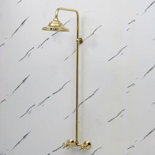 Unlacquered Brass Exposed Shower System