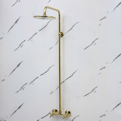 Unlacquered Brass Exposed Shower System