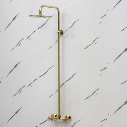 Unlacquered Brass Exposed Shower System