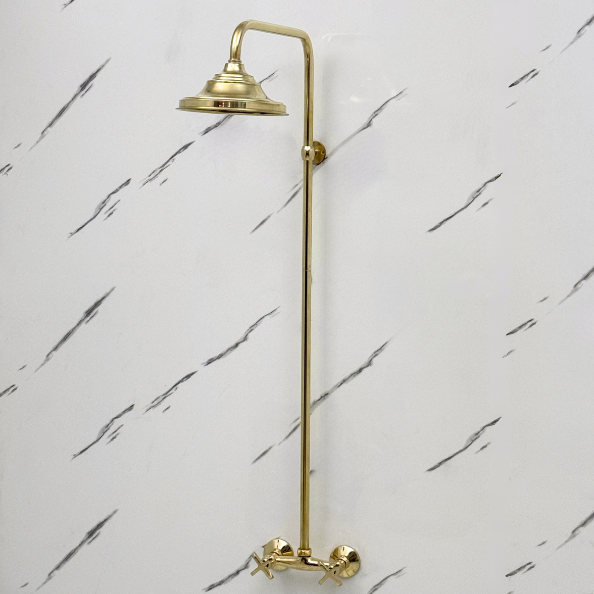 Unlacquered Brass Exposed Shower System