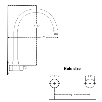 Wall-Mounted Unlacquered Brass Faucet