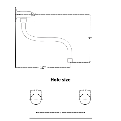 Wall-Mounted Unlacquered Brass Faucet