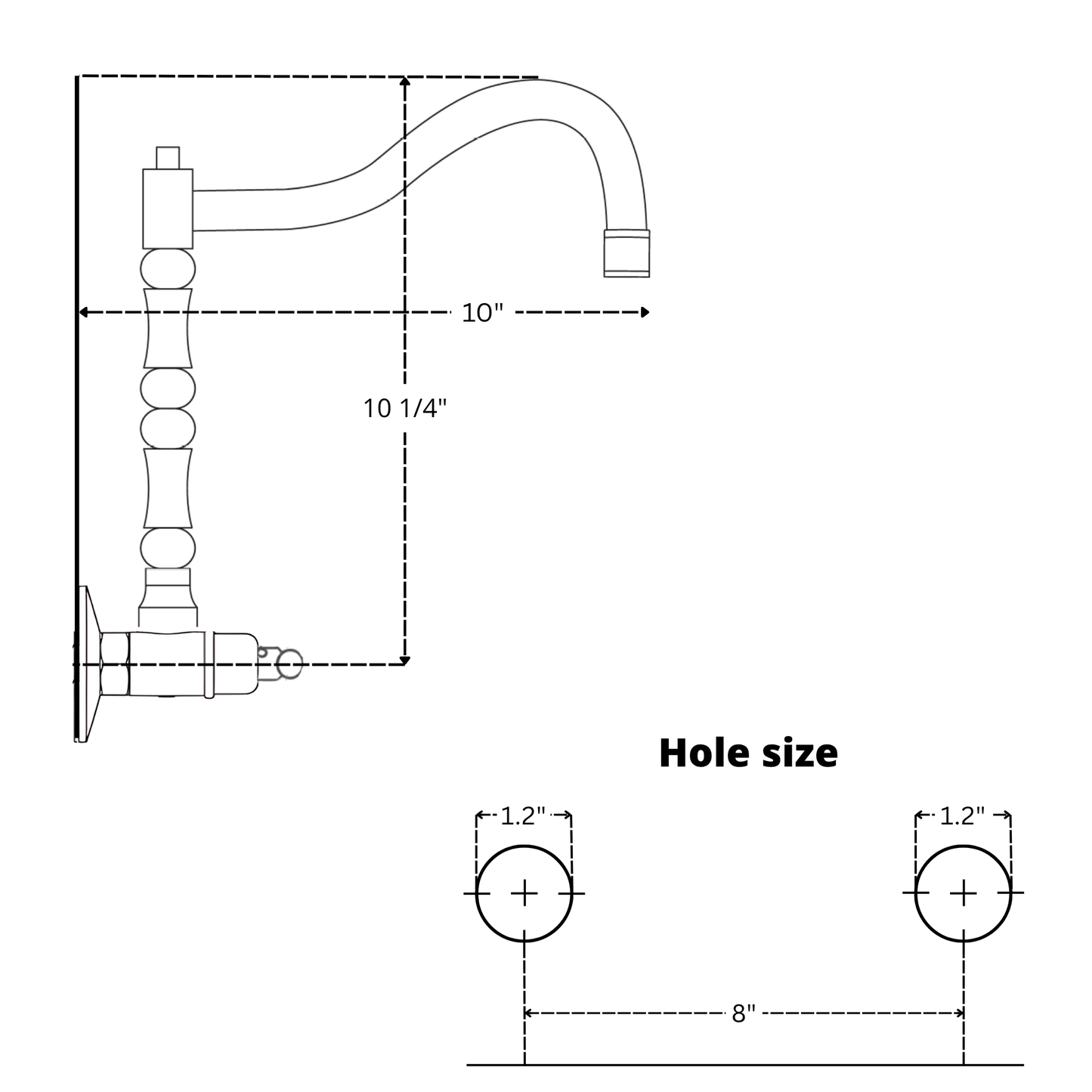 Wall-Mounted Unlacquered Brass Faucet
