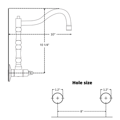 Wall-Mounted Unlacquered Brass Faucet