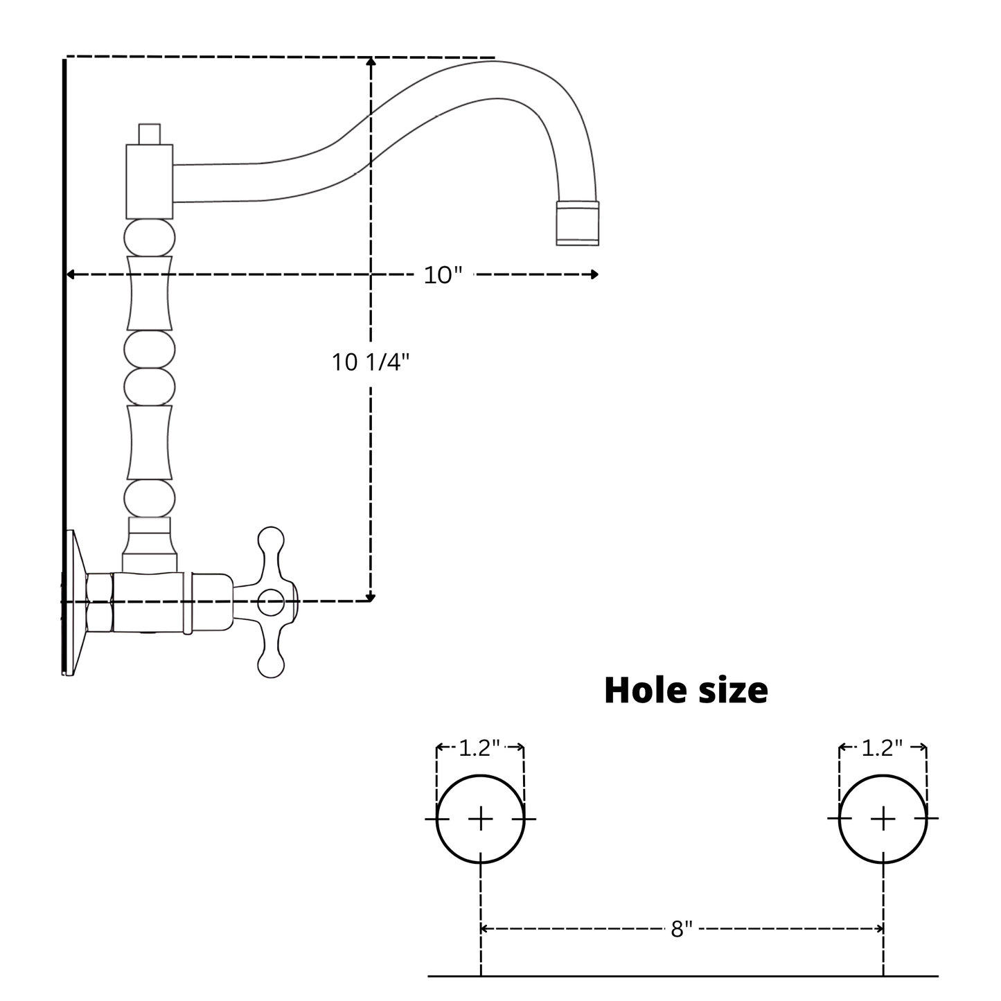 Wall-Mounted Unlacquered Brass Faucet