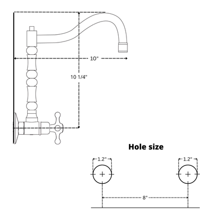 Wall-Mounted Unlacquered Brass Faucet