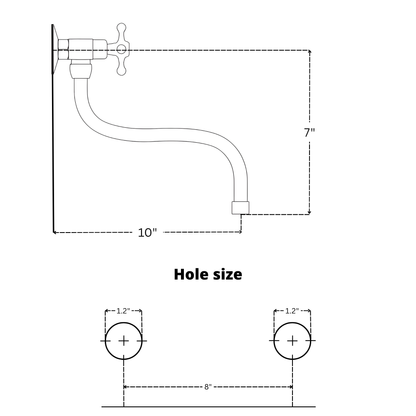Wall-Mounted Unlacquered Brass Faucet