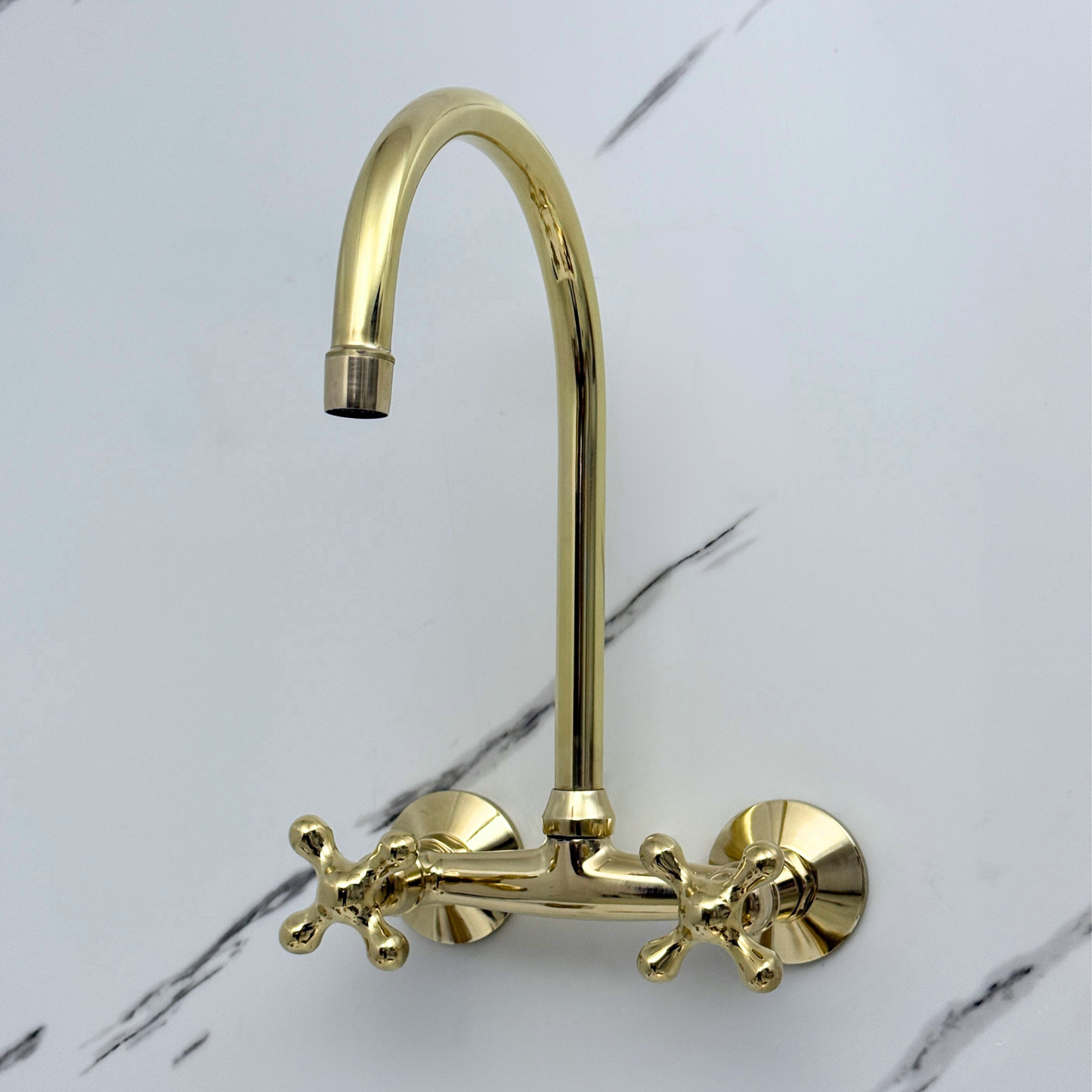 Wall-Mounted Unlacquered Brass Faucet