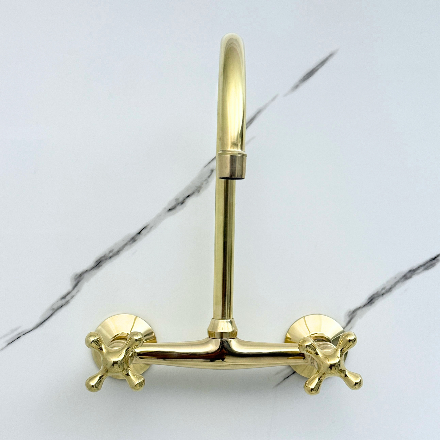 Wall-Mounted Unlacquered Brass Faucet