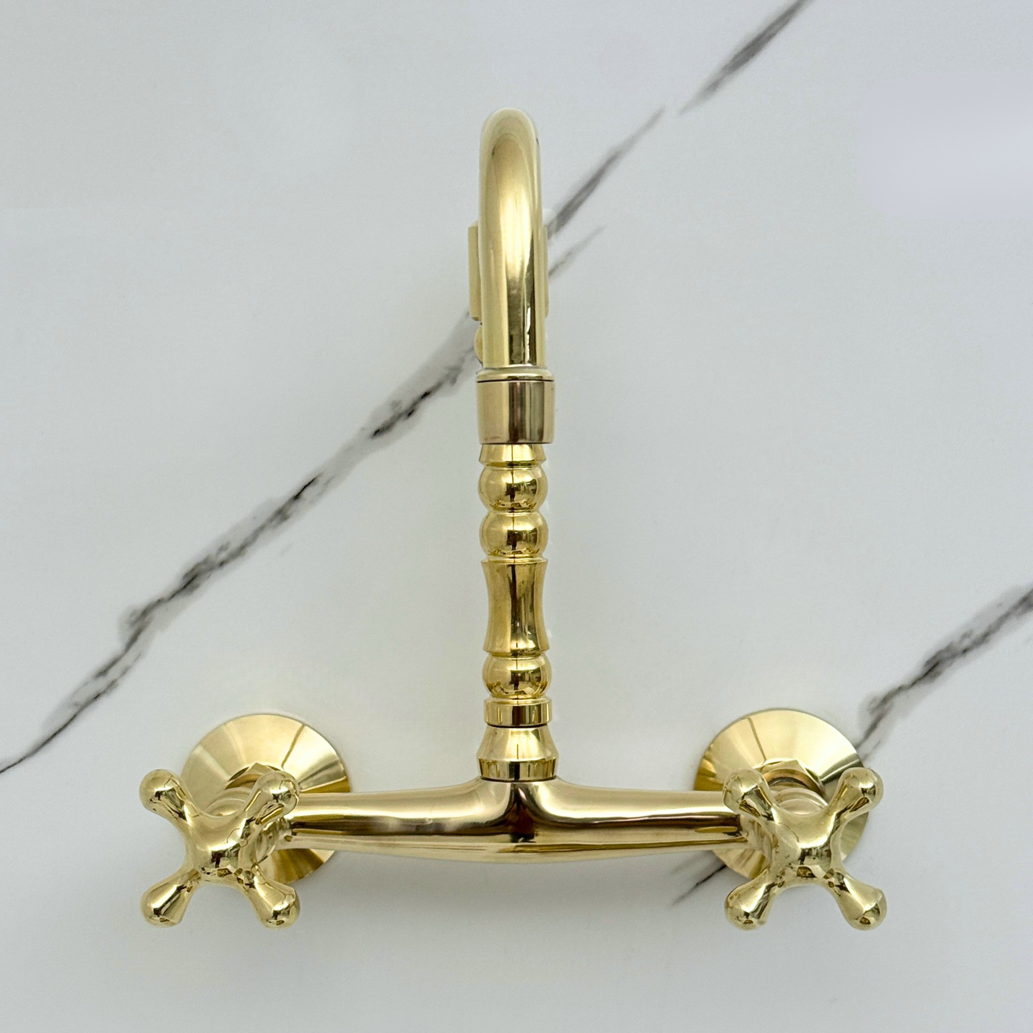 Wall-Mounted Unlacquered Brass Faucet