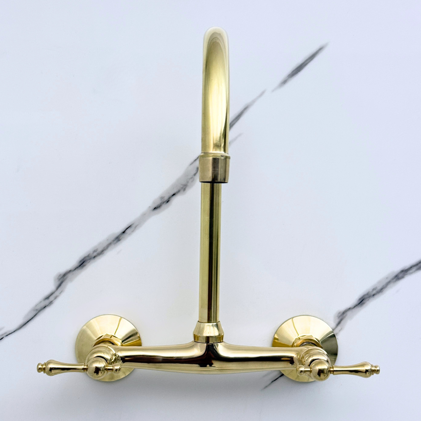 Wall-Mounted Unlacquered Brass Faucet