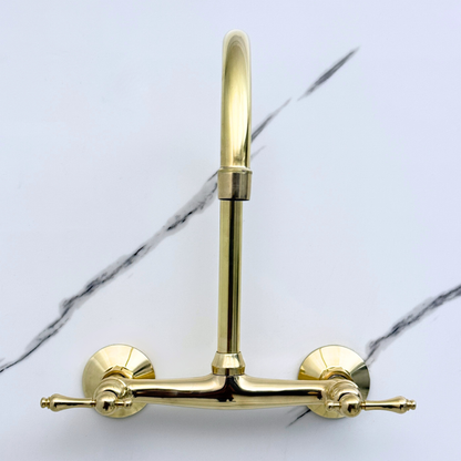 Wall-Mounted Unlacquered Brass Faucet