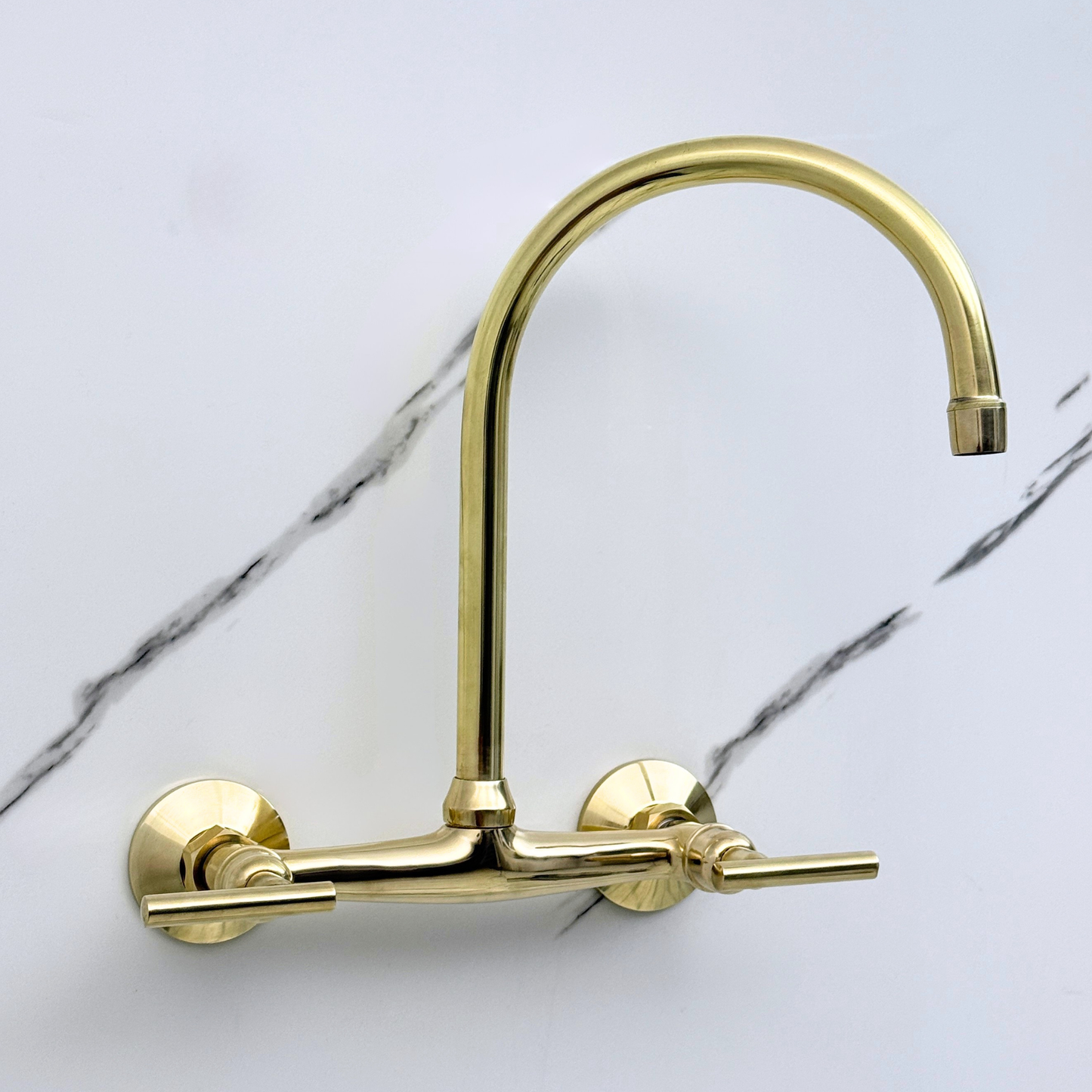 Wall-Mounted Unlacquered Brass Faucet