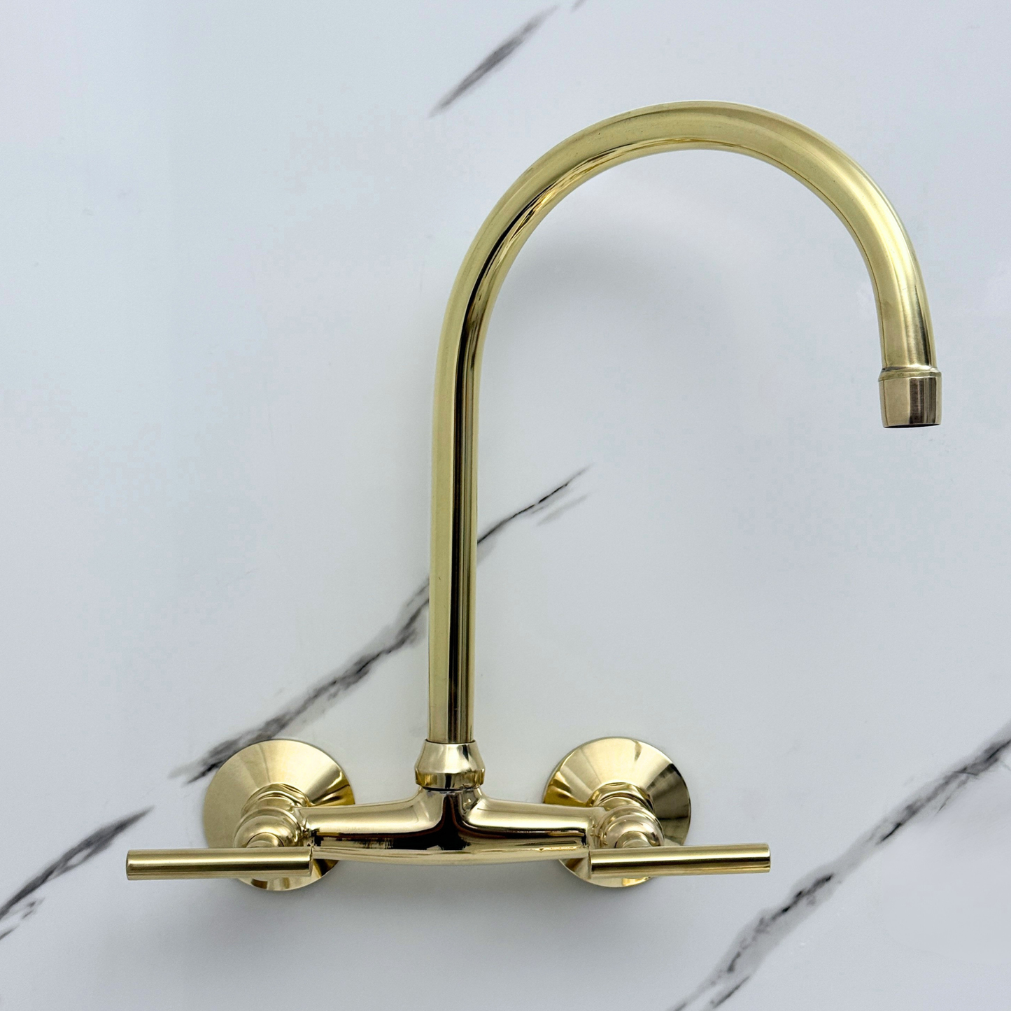 Wall-Mounted Unlacquered Brass Faucet