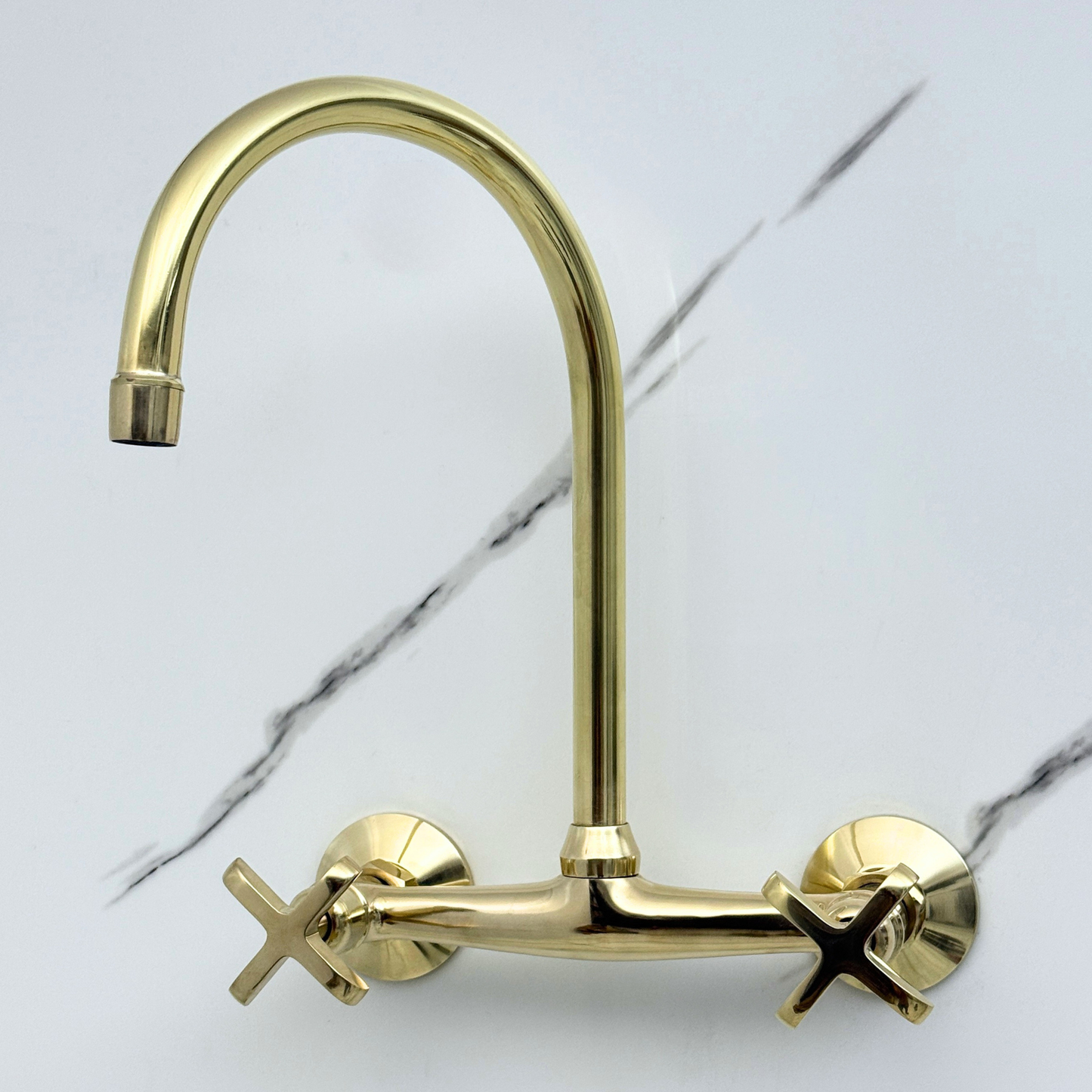Wall-Mounted Unlacquered Brass Faucet