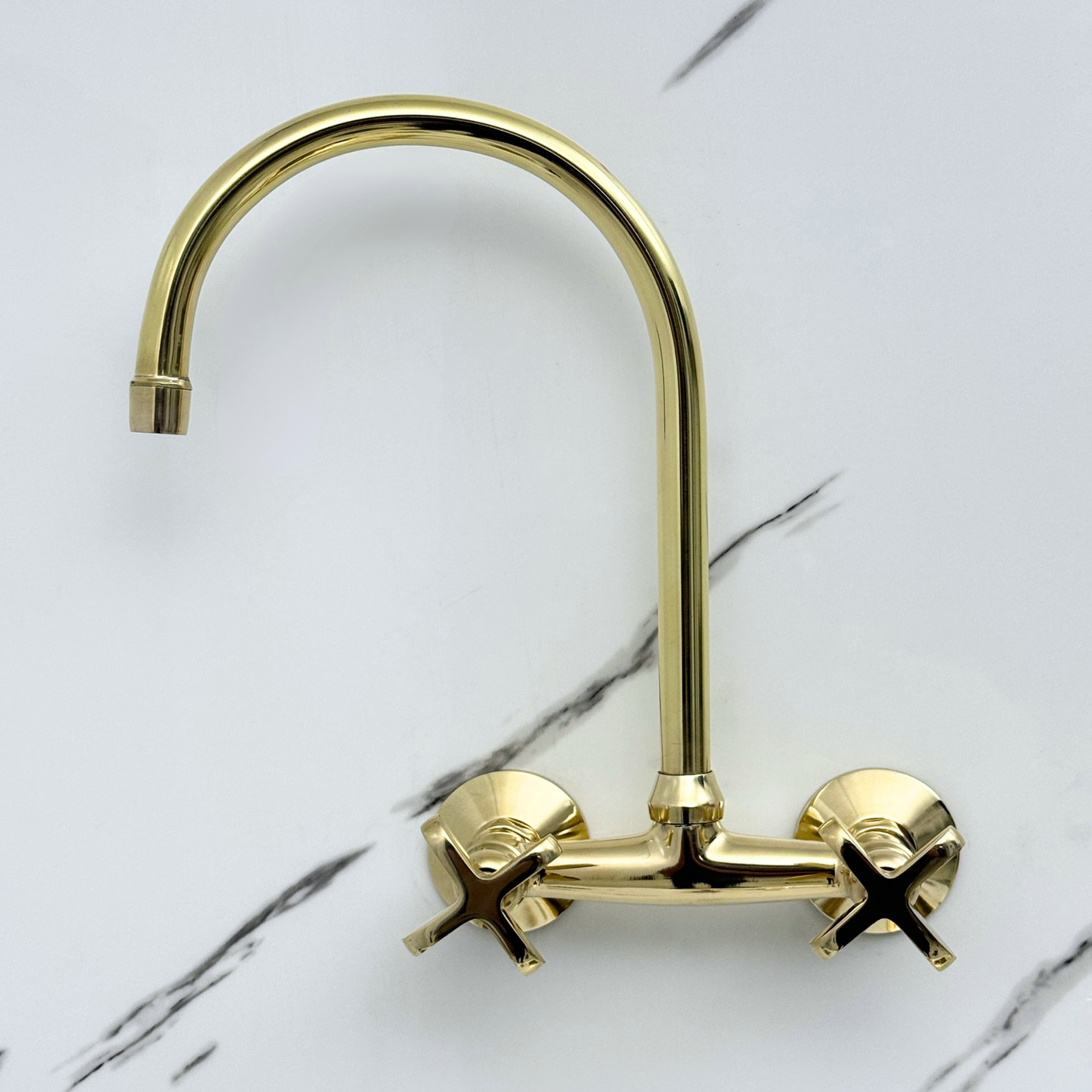 Wall-Mounted Unlacquered Brass Faucet
