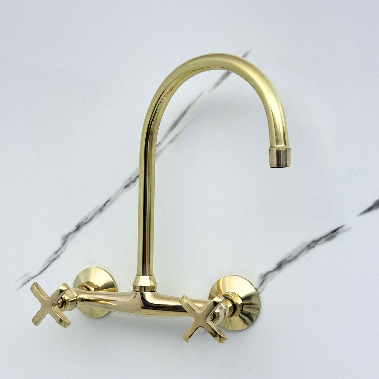 Wall-Mounted Unlacquered Brass Faucet
