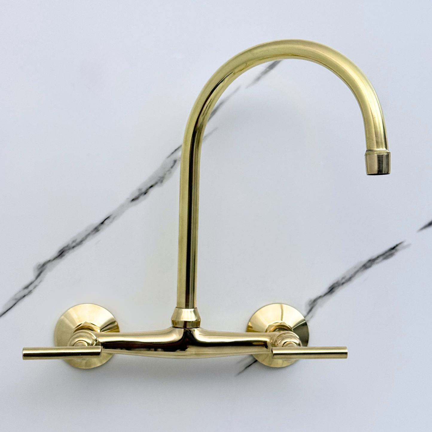 Wall-Mounted Unlacquered Brass Faucet