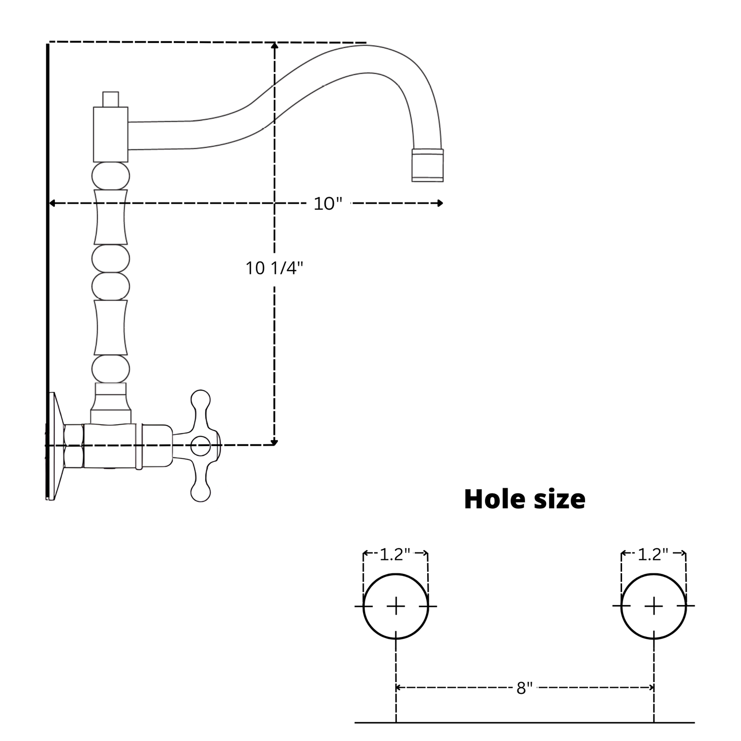 Wall-Mounted Unlacquered Brass Faucet