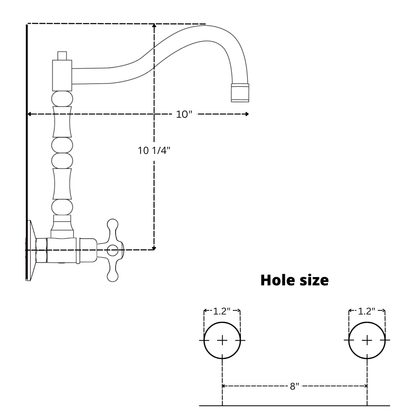 Wall-Mounted Unlacquered Brass Faucet