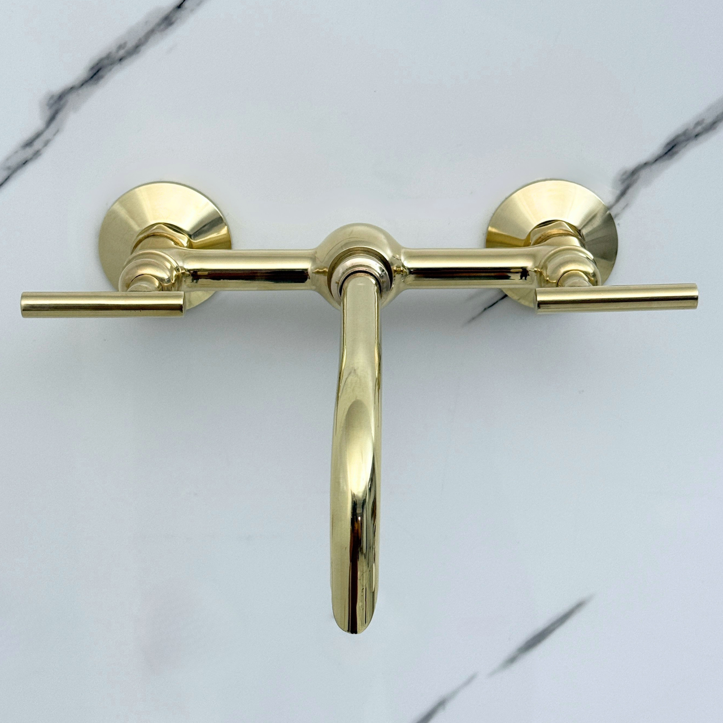 Wall-Mounted Unlacquered Brass Faucet