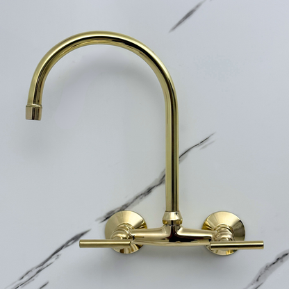 Wall-Mounted Unlacquered Brass Faucet