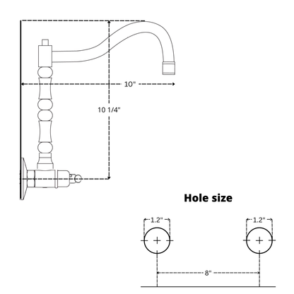 Wall-Mounted Unlacquered Brass Faucet