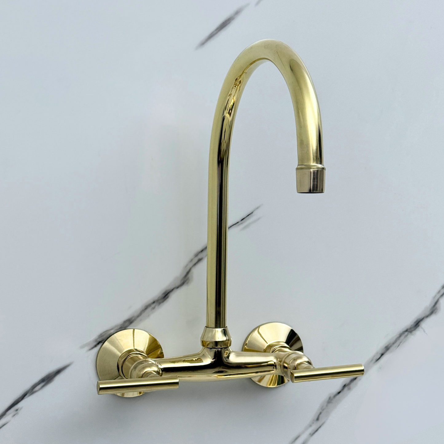 Wall-Mounted Unlacquered Brass Faucet