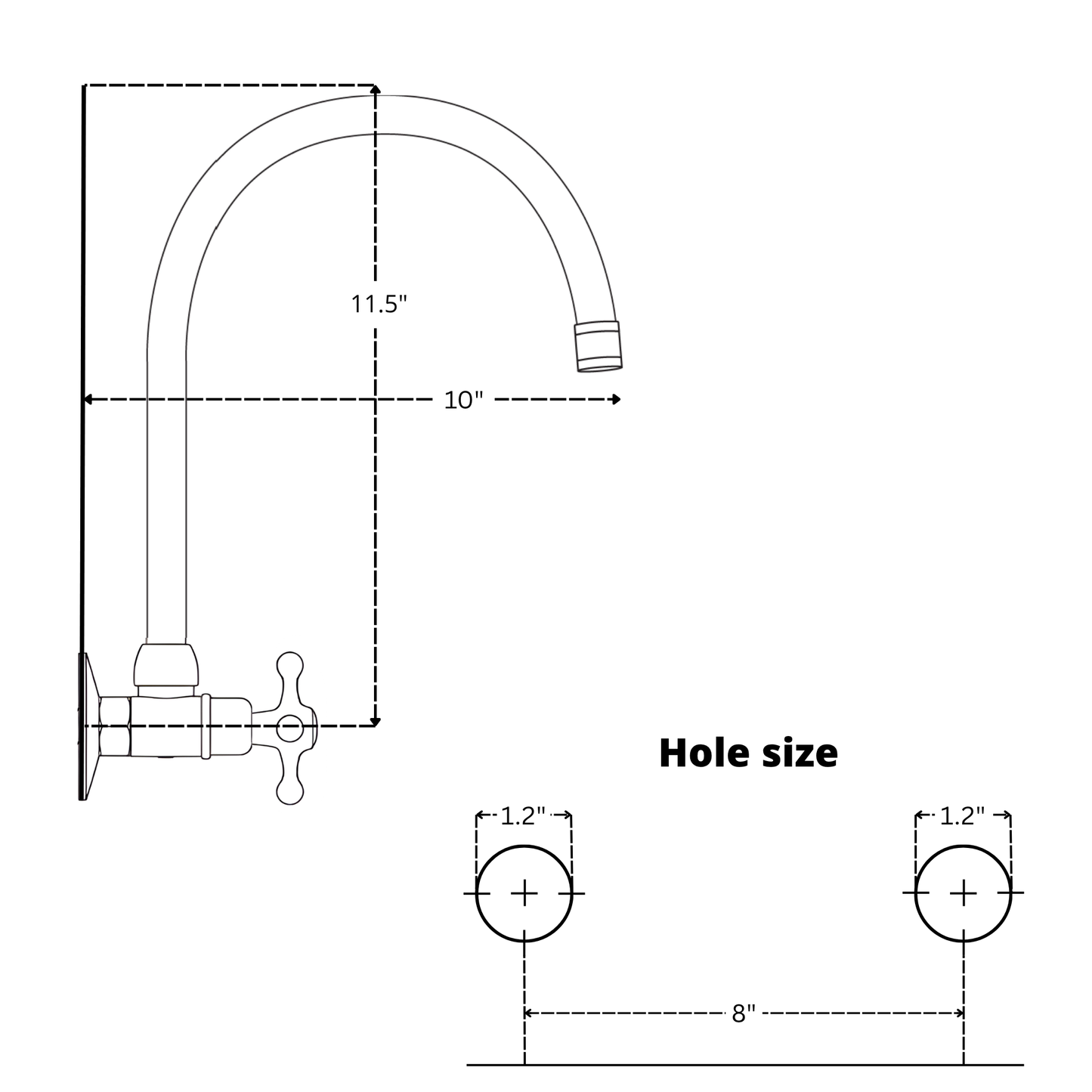 Wall-Mounted Unlacquered Brass Faucet