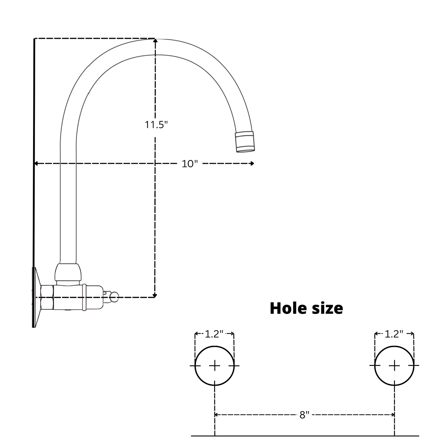 Wall-Mounted Unlacquered Brass Faucet