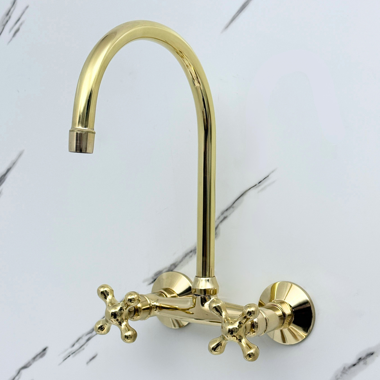 Wall-Mounted Unlacquered Brass Faucet