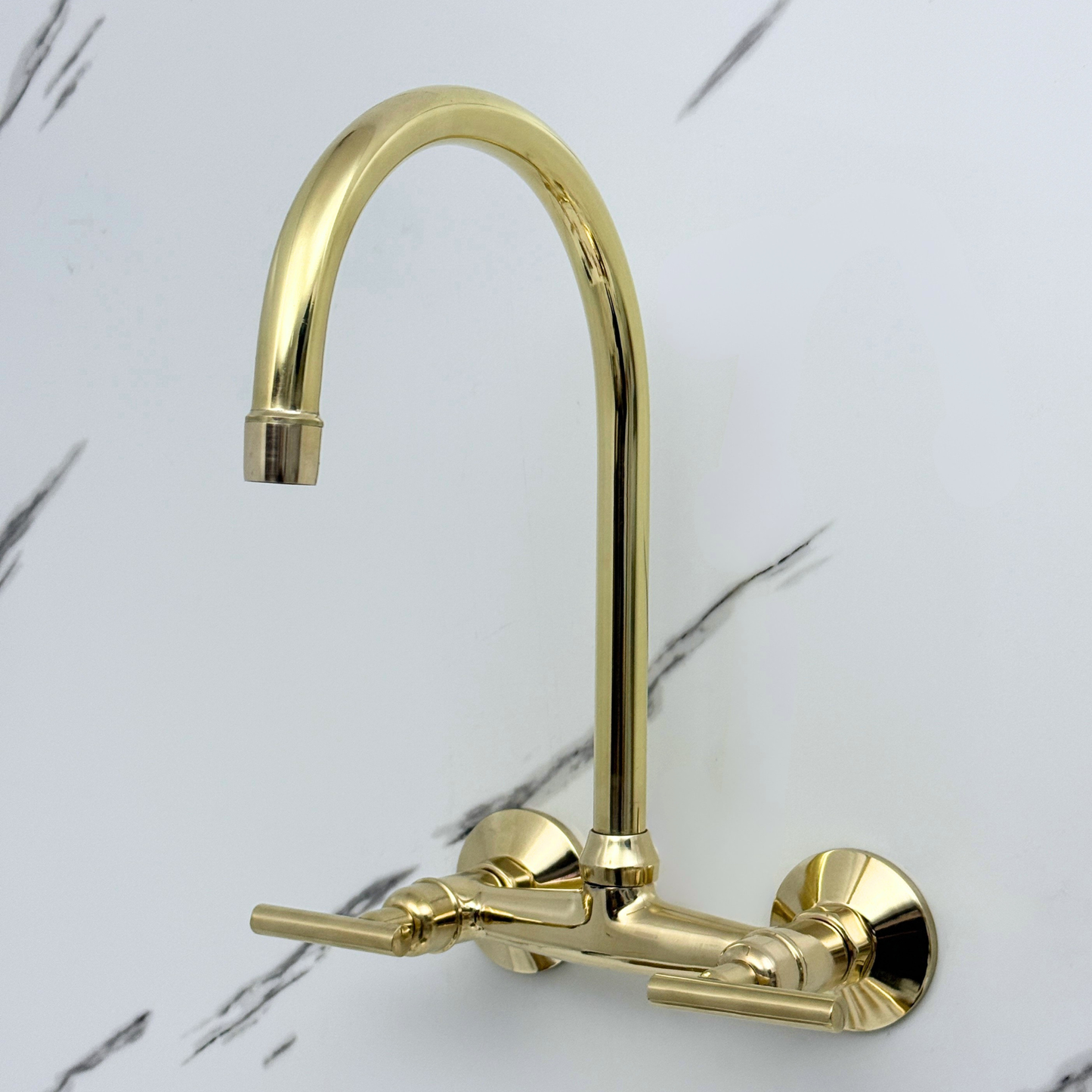 Wall-Mounted Unlacquered Brass Faucet