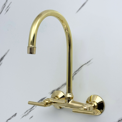 Wall-Mounted Unlacquered Brass Faucet
