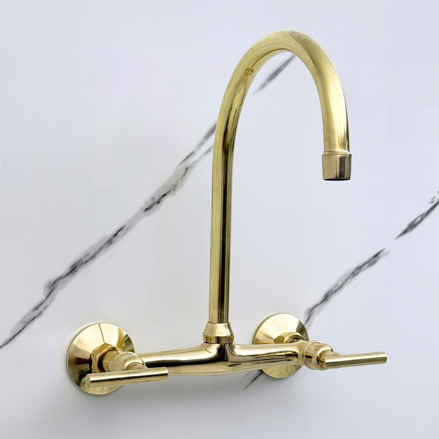 Wall-Mounted Unlacquered Brass Faucet