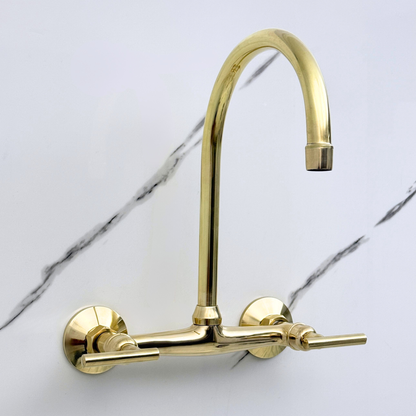 Wall-Mounted Unlacquered Brass Faucet