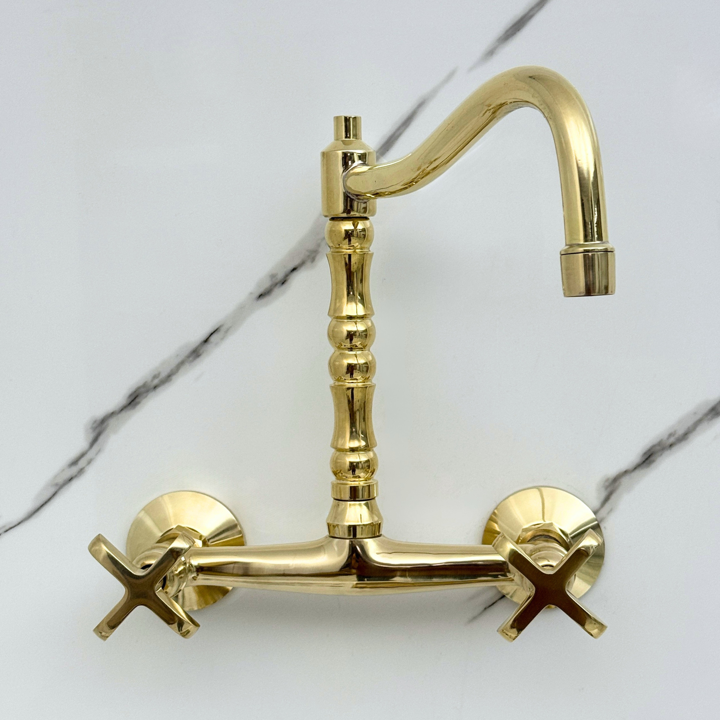 Wall-Mounted Unlacquered Brass Faucet