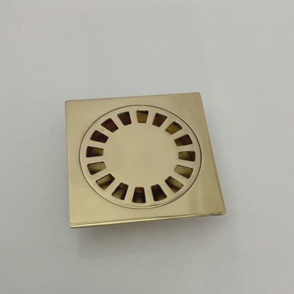 Unlacquered Brass Shower Drain with Removable Cover, Solid Brass Square Shower Drain