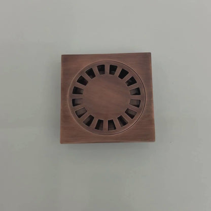 Antique Copper Shower Drain with Removable Cover, Solid Copper Square Shower Drain